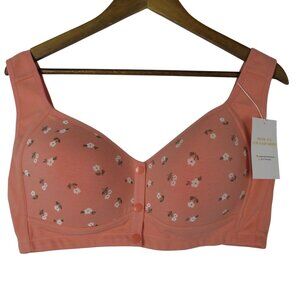 Daisy Bras Floral Plus Size 3XL Wireless Front Closure Comfort Feminine NWT